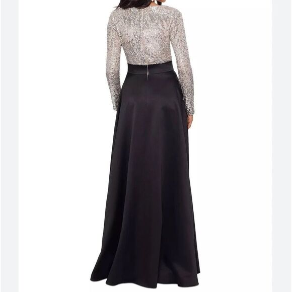 Xscape 3352X Long Sleeve Sequin Top Ballgown Skirt size 8 - Picture 9 of 10